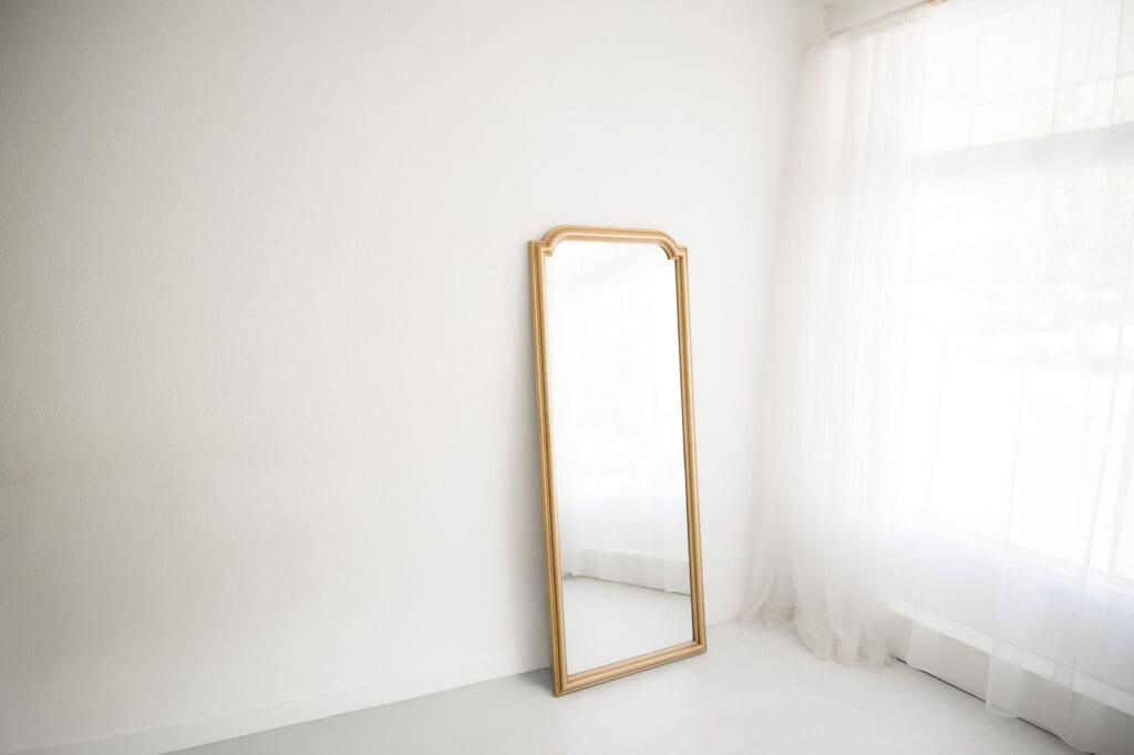 bright white walls of studio