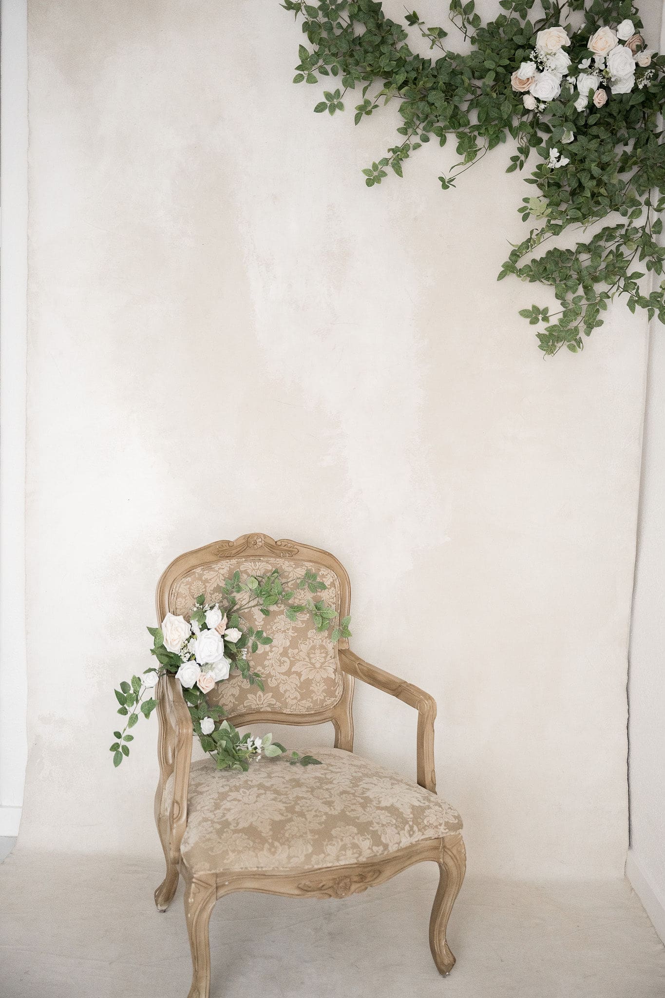Chair with floral background